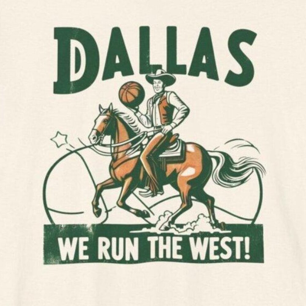 Dallas Basketball We Run The West Retro Fan Graphic Sport Style Shirt T-Shirt 73 - Picture 2 of 5